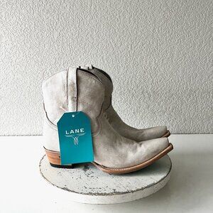 Lane EMMA JANE Womens Cowboy Booties White Western Short Ankle Boots Size 10